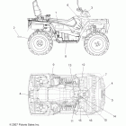 SPORTSMAN TOURING 500 EFI QUAD - A08DN50EA Наклейки