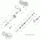 SPORTSMAN X2 500 EFI QUAD - A08TN50EA Трансмиссия внутренности