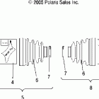 SPORTSMAN X2 800 EFI - A07TH76AU/TN76AF/AL/AU Shaft, drive, rear