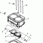 SPORTSMAN 800 EFI - A07MH76AL/AQ/AX/AY/AZ/MN76AF/AT/AY Engine, piston and cylinder