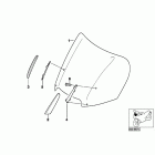 K1200LT 05-09 (89V3) Adjustable windshield / mounting parts