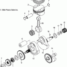 PREDATOR 500 - A05GJ50AA Коленвал и поршни