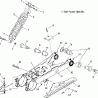 TRAIL BOSS 330 QUADRICYCLE - A05CA32EA Swing arm and shock mounting