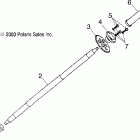 SPORTSMAN 90 - A04FA09CA Ось заднее колесо