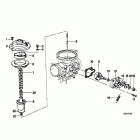 R100GS (47E1) Carburetor cap / piston / starter housing